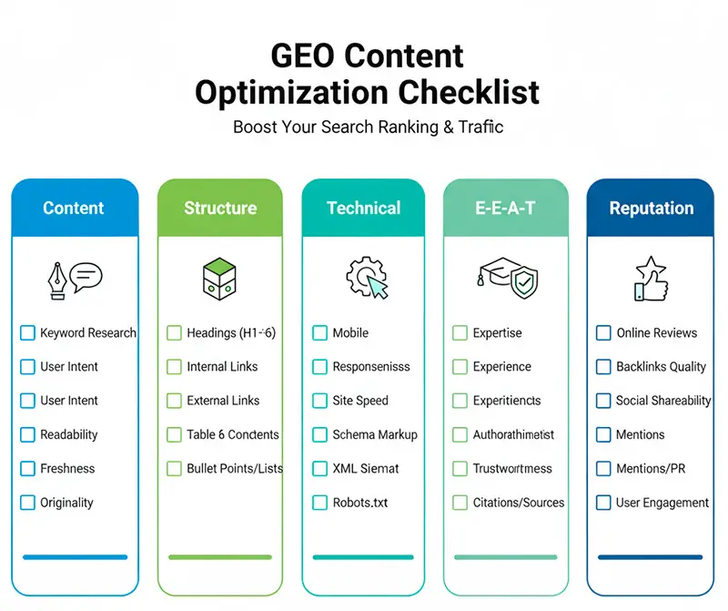 Чек-лист GEO-оптимизации сайта для нейросетей