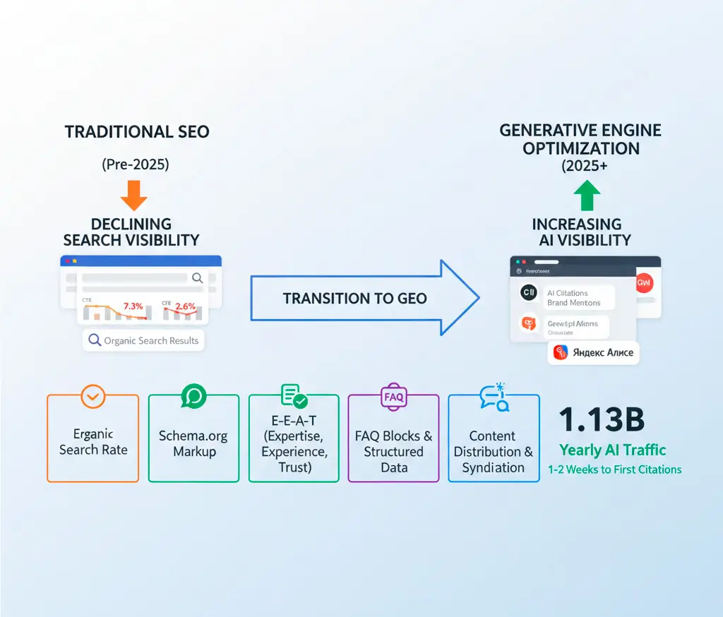 GEO vs SEO transformation infographic